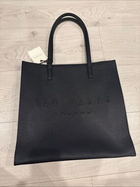 Ted Baker Black Embossed Logo Shopper Tote
